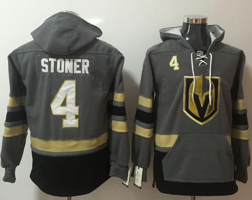 Golden Knights #4 Clayton Stoner Grey Name & Number Pullover NHL Hoodie